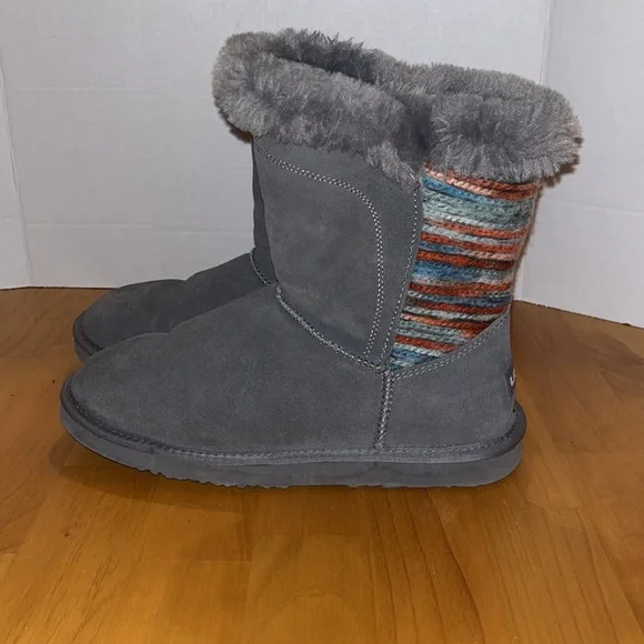 Lamo Boots womens size 10 zip sides - grey and multi-color - Picture 3 of 8